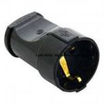 Штепсель Makel с заземлением черный 10053