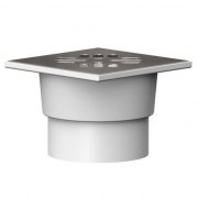 Трап 15х15см вертикальный решетка нержавейка d110