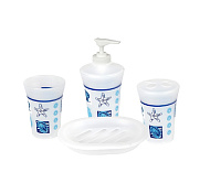 Набор для ванной Better Plastic Океан, белый, пластик, 4 предмета