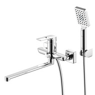 RS46-32 Смеситель Rossinka для ванны универсальный, длинный излив, хром