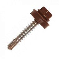 Саморез кровельный 5,5х19мм сверло RAL8017 шоколадный 60шт/коробка