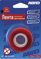 Лента ABRO монтажная двухсторонняя, прозрачная 20 мм х 1,51 м  ЕМТ-020-R
