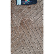 00287 Набор ковриков для ванной Banyolin Classic Uni полоски, коричневый, 550*900, 450*550 мм