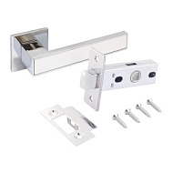 Комплект ручка и защелка АЛЛЮР АРТ "ЛАНА" хром/белый