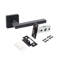 Комплект ручка и защелка АЛЛЮР АРТ "ВЕНСАН" матовый черный