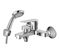 Смеситель для ванны Decoroom, хром, с аксессуарами, короткий излив, латунь DR22036