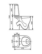 Унитаз-компакт Sanita Luxe Max SL DM, белый, 2 режима, дюропласт с микролифтом