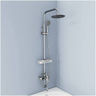 AV3040 Смеситель для душа AVRORA Glade, хром, Тропический душ, лейка 5 режимов, с изливом