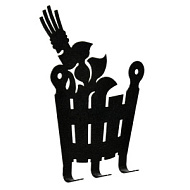 Вешалка металлическая 3 крючка "Веник и ушат" 11*13,5 см