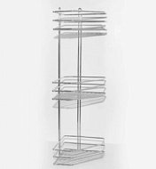 П0002019 Полка для ванной ProfFero, черный, 3 яруса, угловая 200*660*200мм П0002019