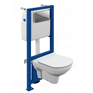 Инсталляция Cersanit Link Pro с подвесным унитазом,сиденье дюропл softclose, с кнопкой ESTETICA хром, 64121