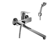 Смеситель универсальный Rossinka, хром, с аксессуарами, длинный излив  RS27-33