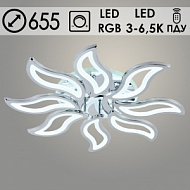 Люстра LI08461/8 PR CR хром 176W+8W LED RGB 3000-6500K d655 ПДУ(ИК) диммер, HN23