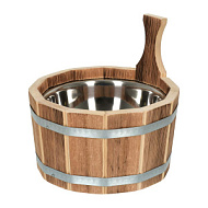 Ушат "шайка", 3,5 л, с нержавеющей вставкой, обожжённая липа