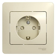 275206  Розетка 1-м СП Glossa 16А защ. шторки с заземл. в сборе беж. SchE C GSL000244