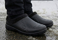 Галоши - сабо мужские утепленные, размер 44, чёрные