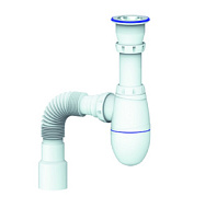 B220 Сифон для моек Unicorn, прикручивающийся выпуск 1 1/2, гибкое соединение Ø 40*40/50