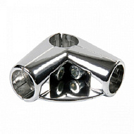 Соединитель 3-х труб угловой с площадкой для полки 25 мм