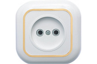 84151 Розетка 1-м СП Валентина 10А IP20 РС10-153 бел./зол. Кунцево 7652