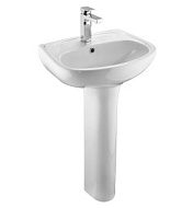 Раковина Santek Анимо 40, белая, с пьедесталом Анимо, 1 отверстие