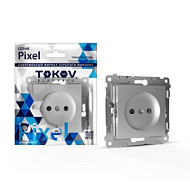 1792265 Розетка 1-м СП Pixel 16А IP20 без заземл. механизм алюм. TOKOV ELECTRIC TKE-PX-R1-C03