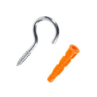 Шуруп-полукольцо 5х40мм с универс. дюбелем 8х51мм 2шт/пакет