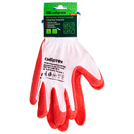 Перчатки Сибртех трикотажные полиэфирные, латексное рельефное покрытие, 15 класс вязки, Россия