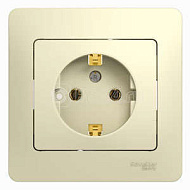 Розетка 1-м СП Glossa 16А с заземл. в сборе беж. SchE GSL000242, 275201