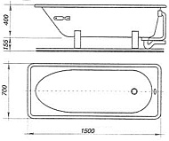 Ванна стальная "DONNA VANNA"  Белая орхидея 150*70*40см DV-53901(в комплекте ножки 4 шт.)