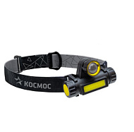 1412811 Фонарь налобный с зумом 3Вт ХРЕ 3Вт СОВ литий 1200mAh КОСМОС KocH103WLith