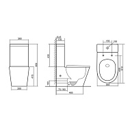 CO-3906 Унитаз-компакт Triton-Pro Corso, выпуск горинзонтальный, 2 режим, сиденье дюропласт