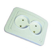 Розетка UNIVersal Валери 2-мест, скрытой проводки, 16А без заземления, белая В0102