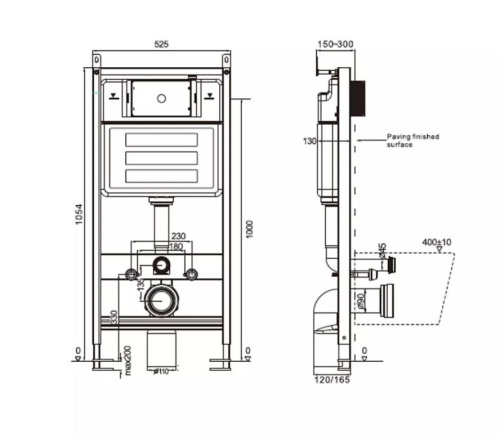 CF5K009D Скрытая система инсталляции для подвесного унитаза Comforty