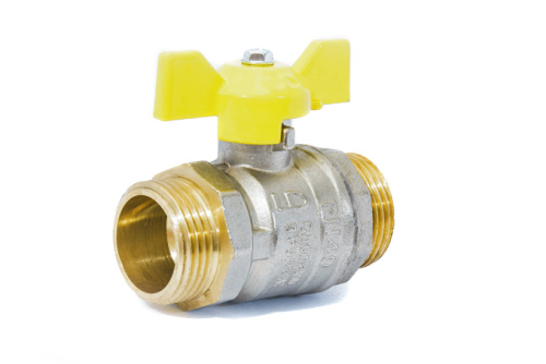 Кран шаровой газ LD Pride DN15 Ру40 НР/НР бабочка латунь 1/2