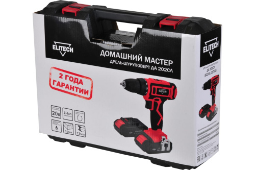 Дрель аккумуляторная ELITECH ДМ ДА 202СЛ (E2201.017.01)