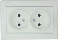 193139 Розетка Lezard Mira 2-м СП б/з керам. белый 7010-0202-128