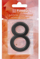 Номер дверной FUARO №8 черный самоклеящийся (50х37)