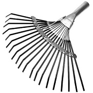 Грабли Веерные 22-зубые пластинчатые усиленные `Урожайная сотка`, без черенка