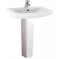 Раковина Cersanit Carina 60, белая, пьедестал, с отверстием