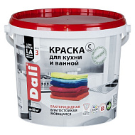 Краска влагостойкая Dali для кухни и ванной, База С, прозрачная, 5л