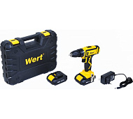 Дрель аккумуляторная WERT CD 16-2TLi  (16В,2х1.5Ач,Li-ion,БЗП-10мм,0-350\1350об\м,28Нм)
