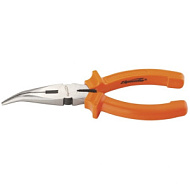 17411 Длинногубцы Sparta изогнутые, 160 мм, шлифованные, пластмассовые рукоятки