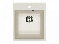 Мойка кухонная Practik белый камень, прямоугольная, врезная, искус. камень, 425х485х195 мм