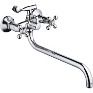 HB2619-2 Смеситель для ванны Haiba,, хром, с аксессуарами, длинный излив