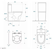 Унитаз-компакт Vinchi Ravenna, безободковый, с быстросъемным сиденьем, микролифт