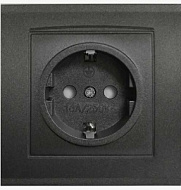 Розетка 1-м Universal СП Бриллиант 16А IP20 с заземл. в сборе графит