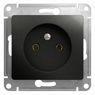 Механизм розетки 1-м СП 1мод. GLOSSA 16А IP20 250В без заземл. антрацит SchE GSL000741