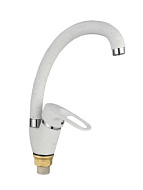 E3719-6 Смеситель для кухни Edeny, белый, хром, высокий излив