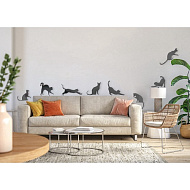 7111680 Наклейки интерьерные "Котики", зеркальные, декор на стену, набор 8 шт