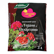 Грунт БХЗ Цветочный Рай для Герани и Пеларгонии 3л